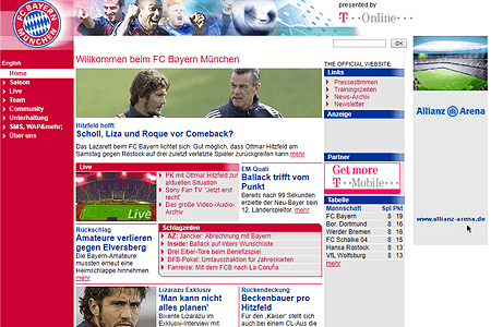 FC Bayern Munich website in 2002