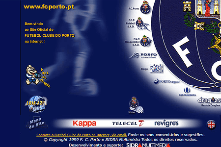 FC Porto website in 1999