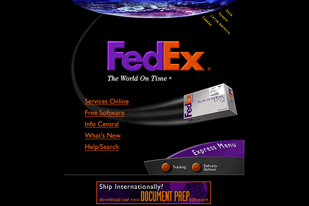 FedEx website in 1996