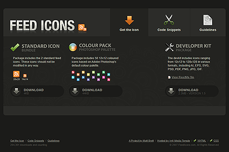 Feed Icons website in 2007