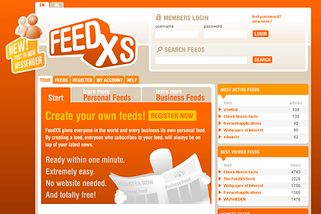 FeedXS website in 2006