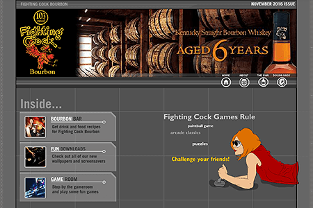 Fighting Cock Bourbon flash website in 2002
