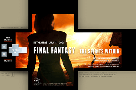 Final Fantasy website in 2001