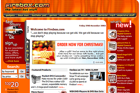 Firebox website in 2002