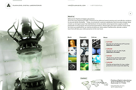 Flashlevel Digital Laboratories website in 2004