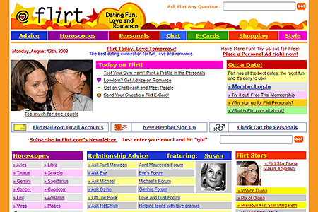 Flirt website in 2002