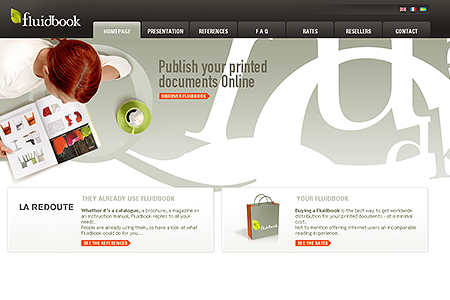 Fluidbook website in 2007