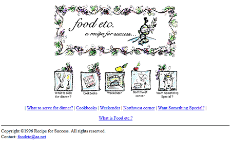 Food etc. website in 1996