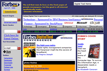 Forbes website in 1999