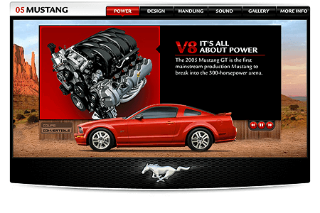 Ford Mustang flash website in 2004