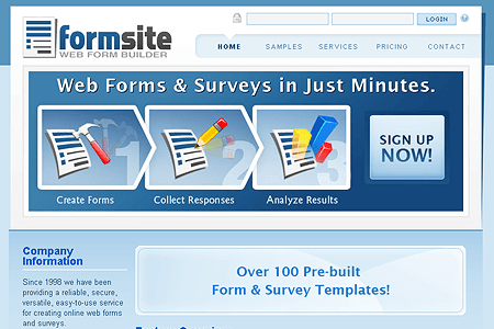 Formsite website in 2006