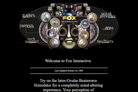 Fox Interactive website in 1996