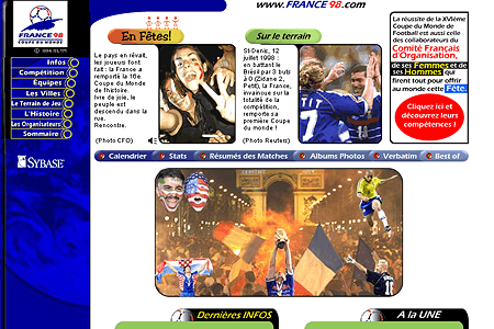FIFA World Cup website in 1998