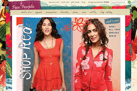 Free People Clothing Boutique website in 2008