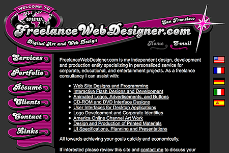 FreelanceWebDesigner.com website in 2002