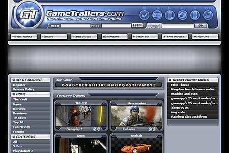 GameTrailers website in 2004