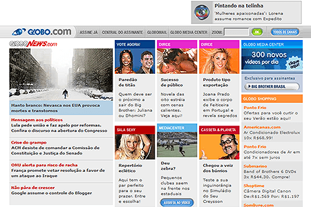 Globo.com website in 2003