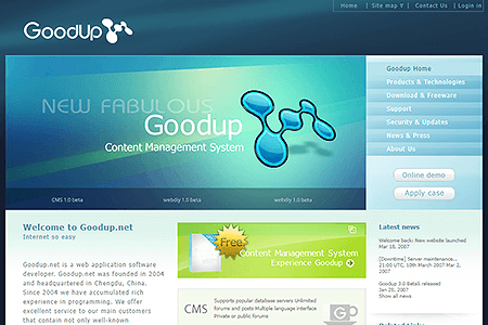 Goodup website in 2007