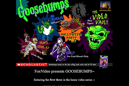 Goosebumps website in 1996