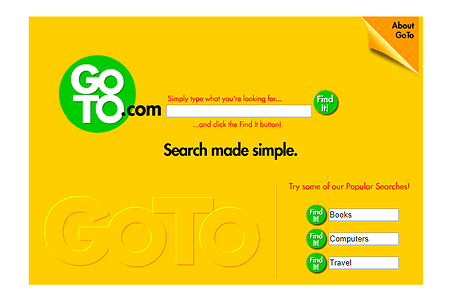 GoTo.com website in 1998