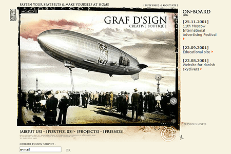 Graf D’Sign website in 2001