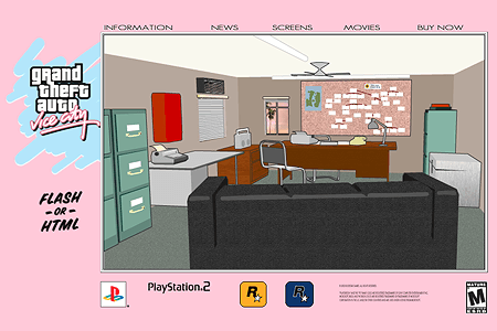 Grand Theft Auto Vice City flash website in 2002
