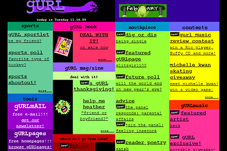 gURL website in 1999