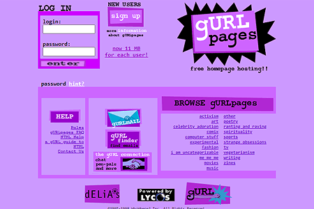 gURLpages website in 1998