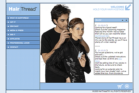 HairThread website in 2001