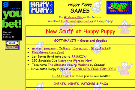 Happy Puppy website in 1996