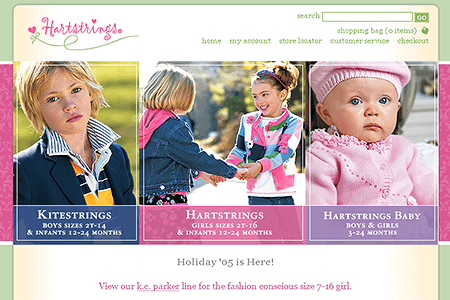 Hartstrings website in 2005