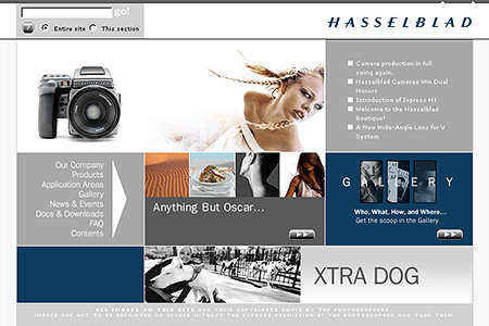 Hasselblad website in 2002