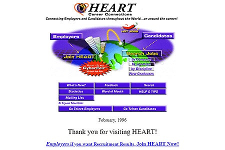 HEART Career Connections website in 1995
