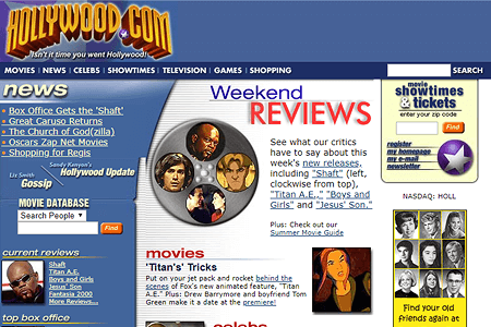 Hollywood.com website in 2000