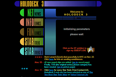Holodeck 3 website in 1996