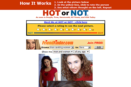 HOT or NOT website in 2002