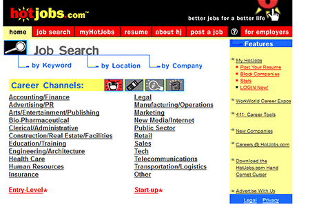HotJobs.com website in 2000