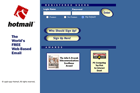 Hotmail in 1997