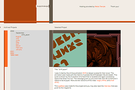 Hungry of Design website in 2002