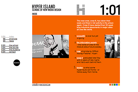 Hyper Island website in 2000