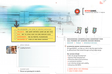 hyperQUAKE flash website in 2003