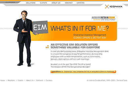 Iconixx Corporation website in 2003