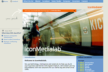 IconMediaLab website in 2001