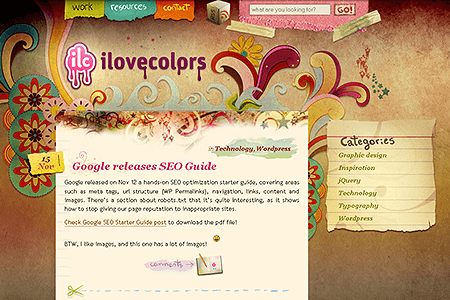 ilovecolors website in 2008