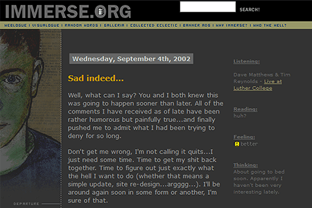 Immerse.org website in 2002