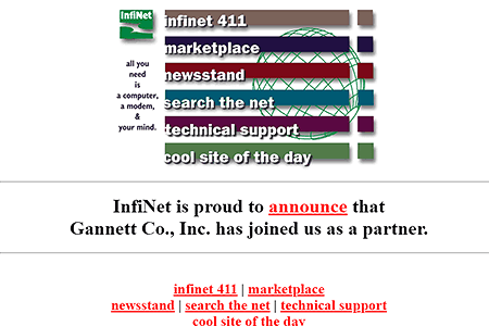 InfiNet website in 1995