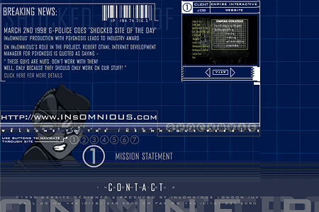 INsOMNIOUS flash website in 1998