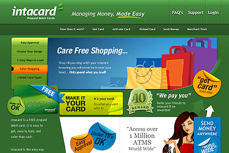 Intacard website in 2008