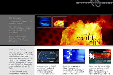 Interactive Edge website in 2003