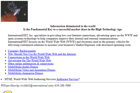 InternationalNET website in 1994